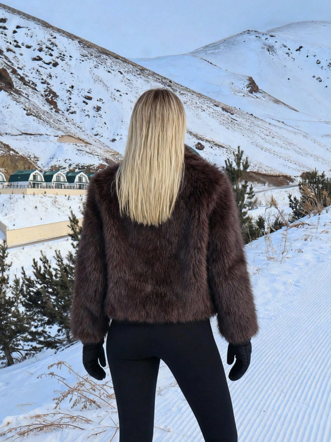 Damska zimowa kurtka z futerkiem - Heritage