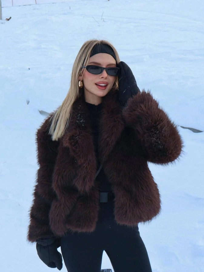 Damska zimowa kurtka z futerkiem - Heritage